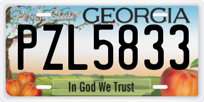 GA license plate PZL5833
