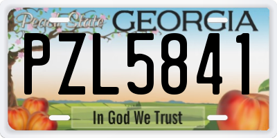 GA license plate PZL5841