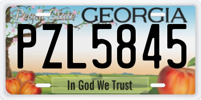 GA license plate PZL5845