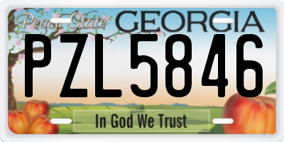GA license plate PZL5846