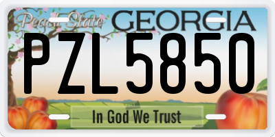 GA license plate PZL5850
