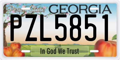 GA license plate PZL5851