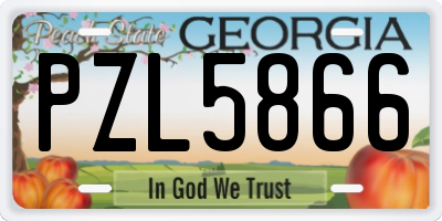 GA license plate PZL5866