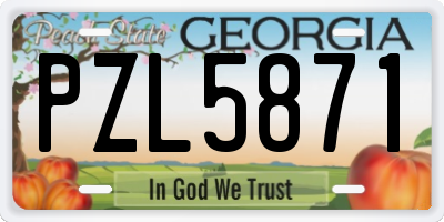 GA license plate PZL5871