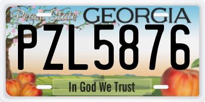 GA license plate PZL5876