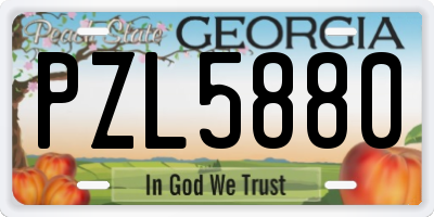 GA license plate PZL5880