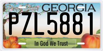GA license plate PZL5881