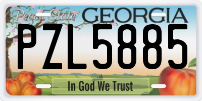 GA license plate PZL5885