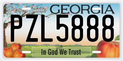 GA license plate PZL5888