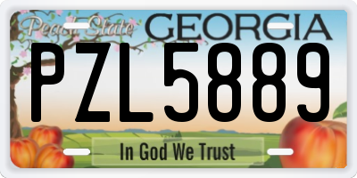 GA license plate PZL5889
