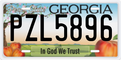 GA license plate PZL5896