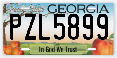 GA license plate PZL5899