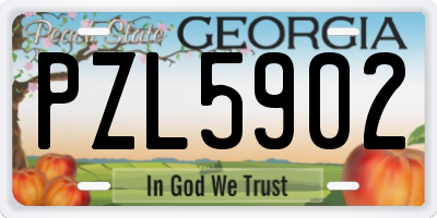 GA license plate PZL5902