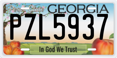GA license plate PZL5937