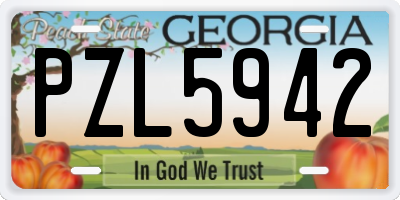 GA license plate PZL5942