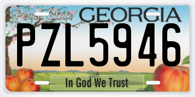 GA license plate PZL5946