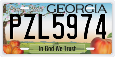 GA license plate PZL5974