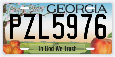 GA license plate PZL5976