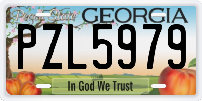 GA license plate PZL5979