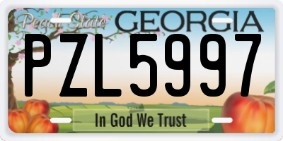 GA license plate PZL5997