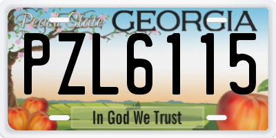 GA license plate PZL6115