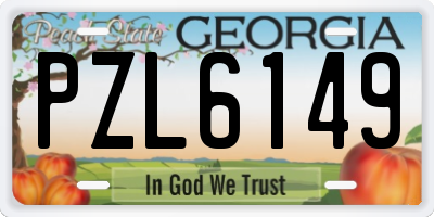 GA license plate PZL6149