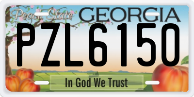 GA license plate PZL6150