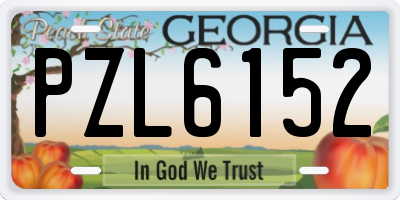 GA license plate PZL6152