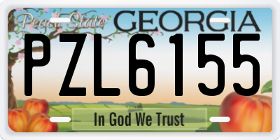 GA license plate PZL6155
