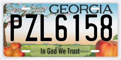 GA license plate PZL6158