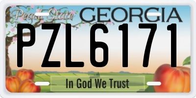GA license plate PZL6171