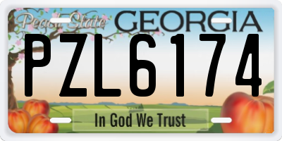 GA license plate PZL6174