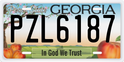 GA license plate PZL6187