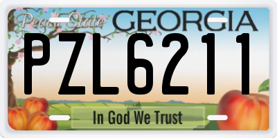 GA license plate PZL6211