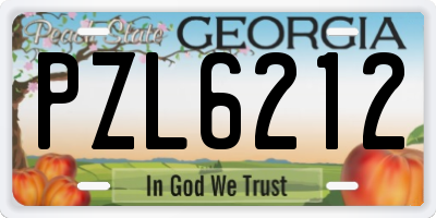 GA license plate PZL6212