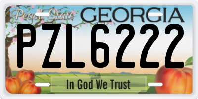 GA license plate PZL6222