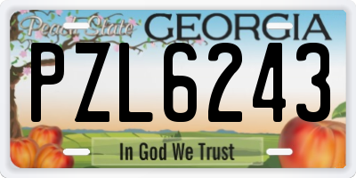 GA license plate PZL6243