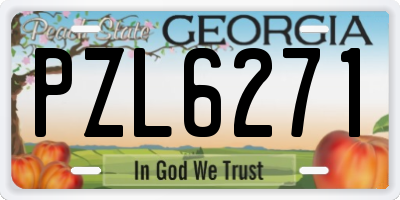 GA license plate PZL6271