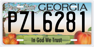 GA license plate PZL6281