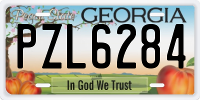 GA license plate PZL6284