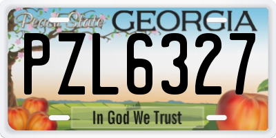 GA license plate PZL6327