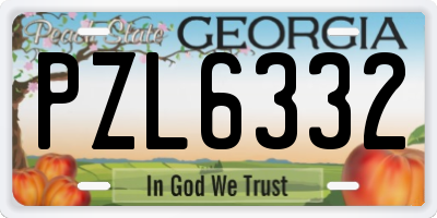 GA license plate PZL6332