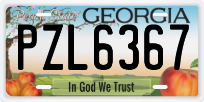 GA license plate PZL6367