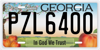 GA license plate PZL6400