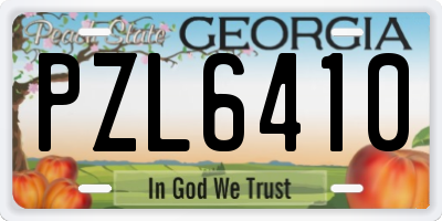 GA license plate PZL6410