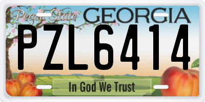 GA license plate PZL6414