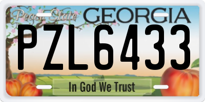 GA license plate PZL6433