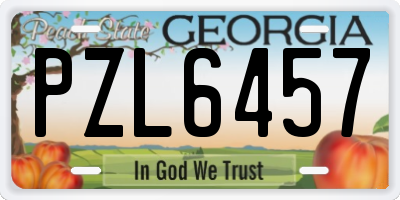 GA license plate PZL6457