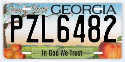 GA license plate PZL6482