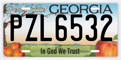 GA license plate PZL6532